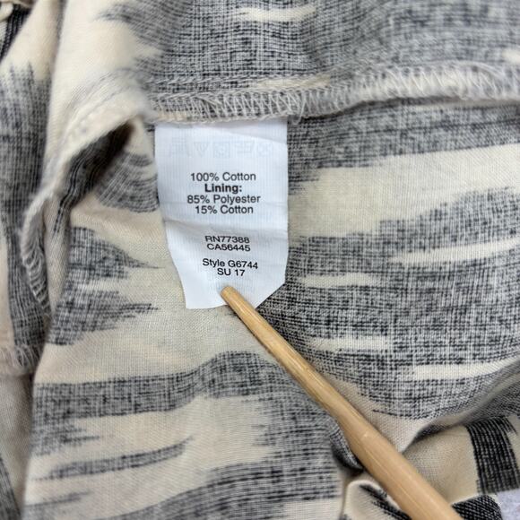 J.CREW Top 6 Ikat Print Ruffle Flounce Sleeveless Boho Beach Cotton Gray - Picture 10 of 13